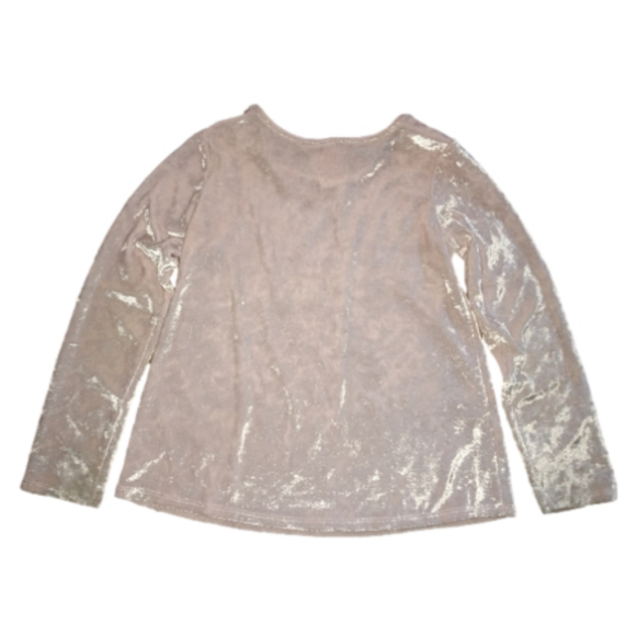 365 Kids "Royal" Sequin Velvety Pink Play Blouse Girls Sz 6 *paint stain See pix - Picture 2 of 7